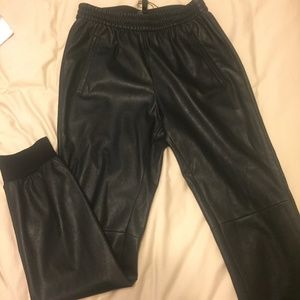 feaux leather  jogger pants